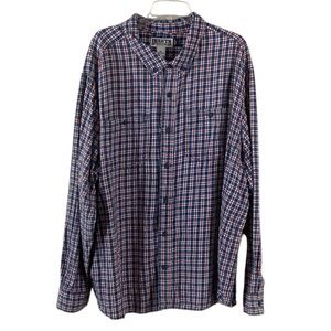 Duluth Trading Company Check Grid Flannel Button Down Shirt 3XL
